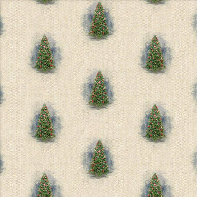 Christmas Trees All Over - Cotton Linen Look Fabric - 140cm Wide