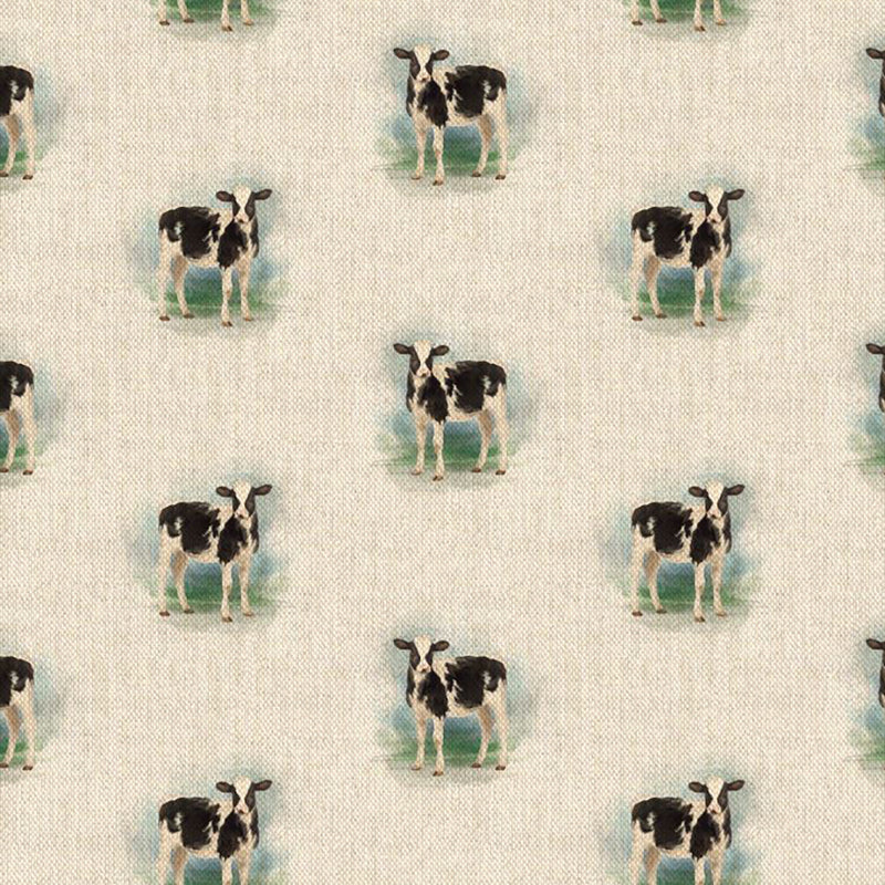 cow print cotton linen look fabric