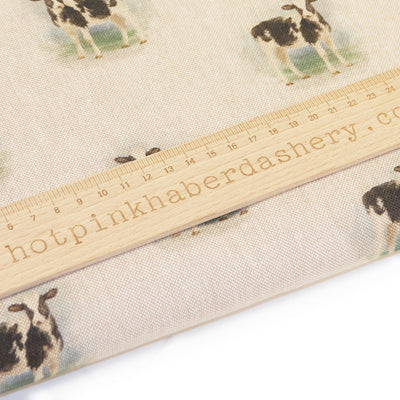 cow print cotton linen look fabric