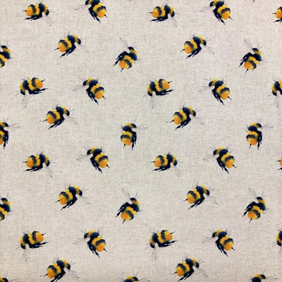 Bumblebees cotton linen look fabric by Chatham Glyn swatch