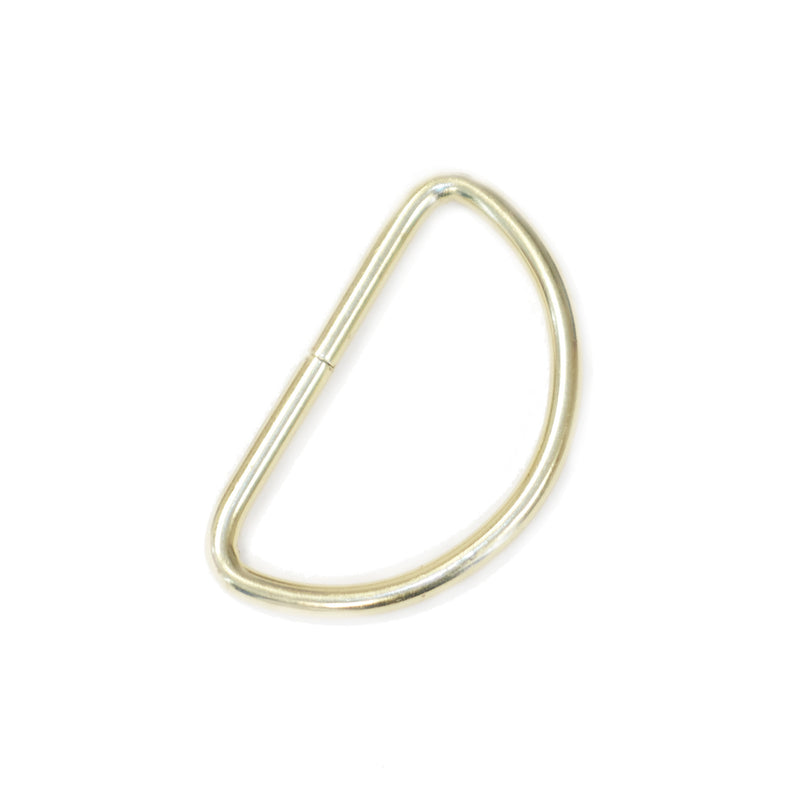 25mm metal D ring in bright brass