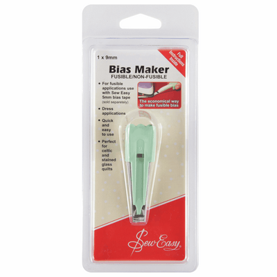 Sew easy fusible bias tape maker for fabric in 9mm green