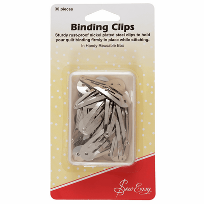 Sew easy stitching binding clips in nickel plated steel