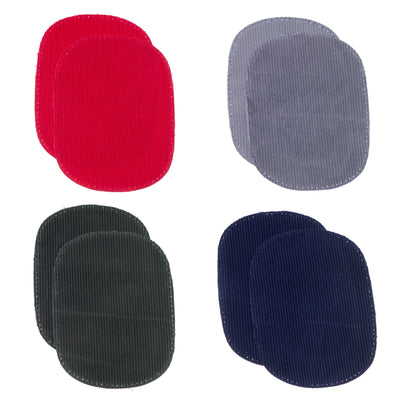 Kleiber Cord Elbow and Knee garment Patches in brown, beige, black, dark grey, light grey, red and navy blue