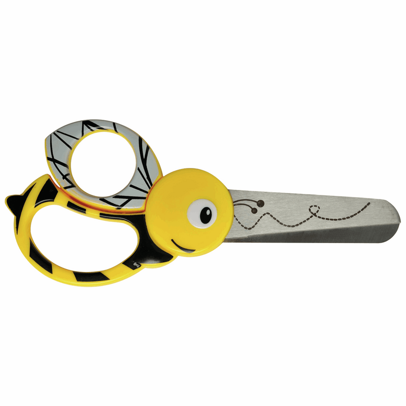 Kids cute yellow bees universal Fiskars 13cm safe bladed scissors