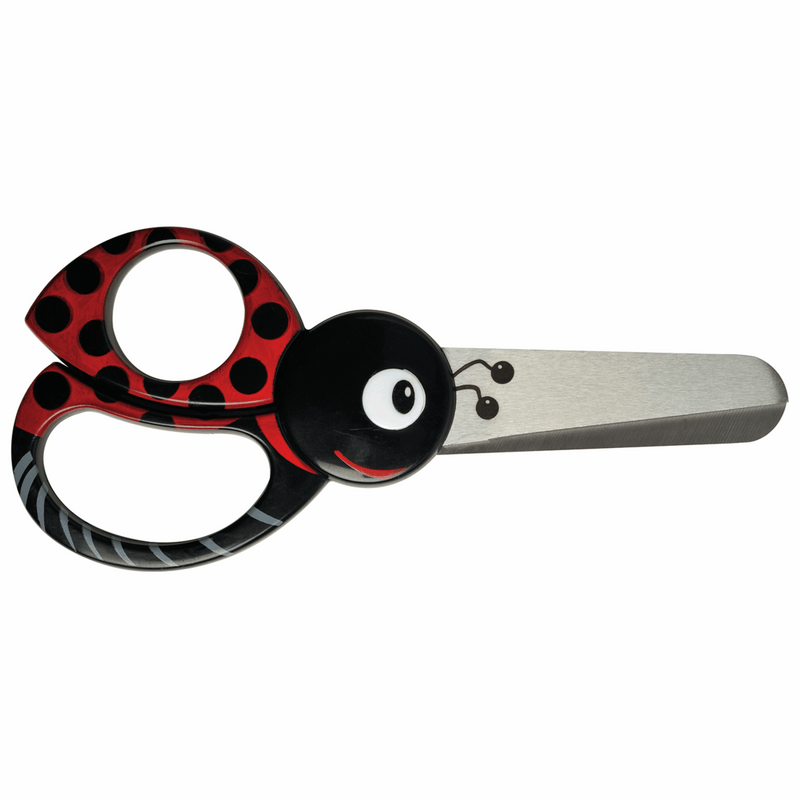 Kids cute red ladybug universal Fiskars 13cm safe bladed scissors
