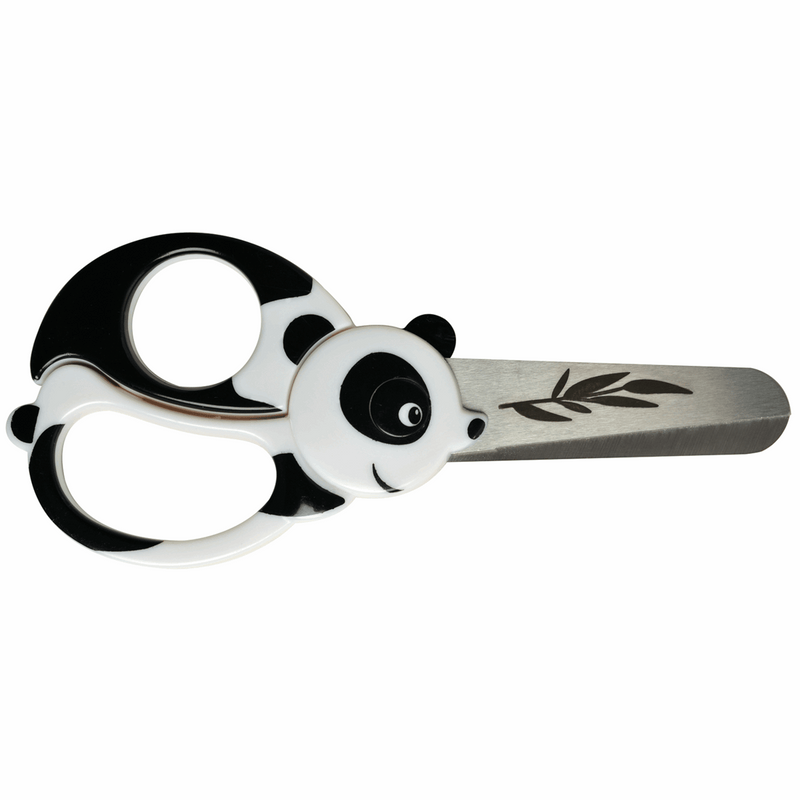 Kids cute white and black panda universal Fiskars 13cm safe bladed scissors