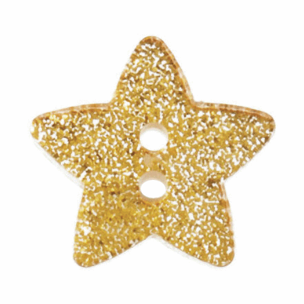 Trimit 18mm Christmas glitter star shaped buttons in gold