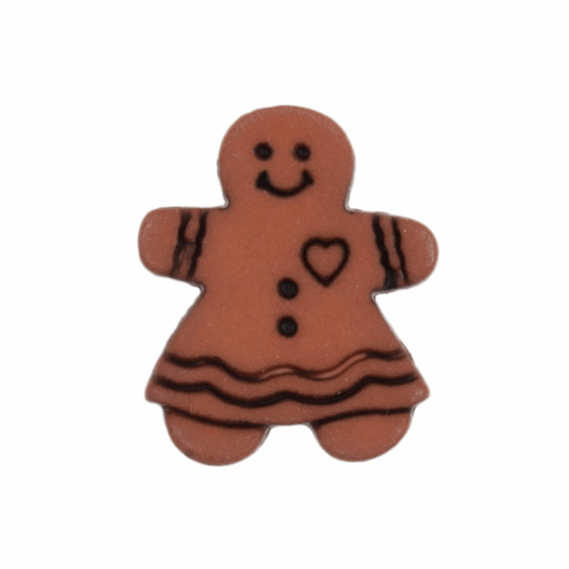 Trimits cute Christmas Gingerbread Woman Button