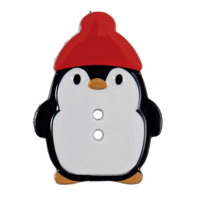 Christmas penguin button singular