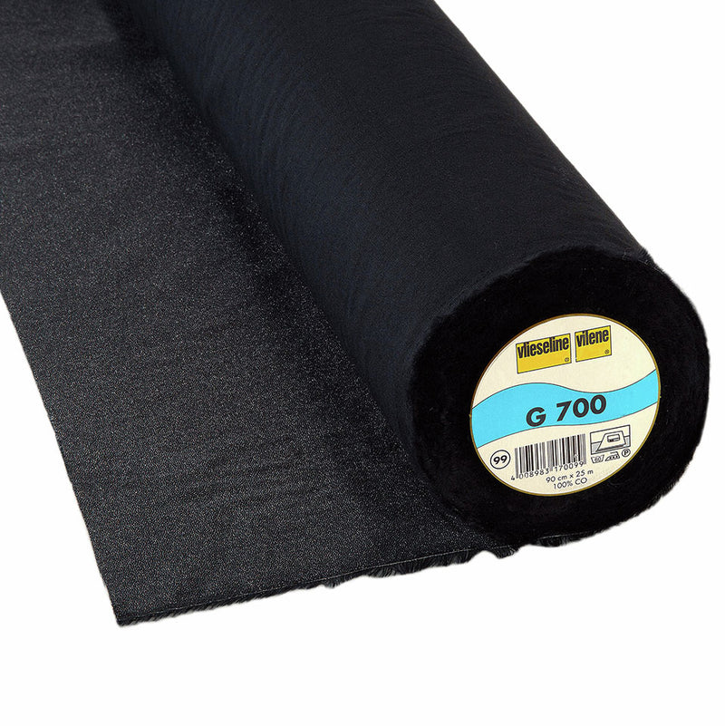 G700 fusible heavy weight woven interfacing black