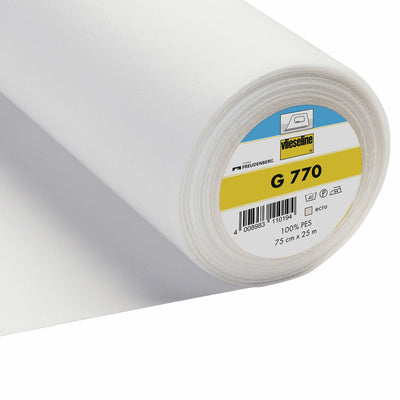 G770 Vlieseline white bi-elastic medium weight woven interfacing
