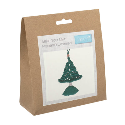 Make Your Own macramé Christmas decorations - green macramé tree