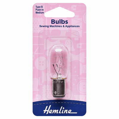Hemline 240V medium push-in Type B bulb for sewing machines and appliances