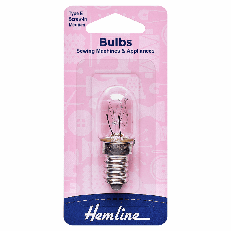 Hemline screw-in medium 240V type E bulbs for sewing machines and appliances