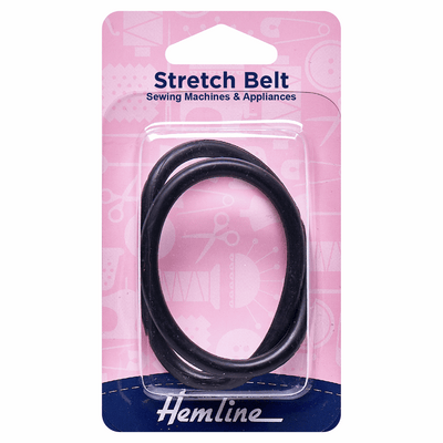 Hemline black stretch rubber belt in 6mm diameter for sewing machines and appliances
