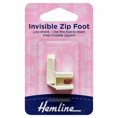 Hemline invisible zip foot low shank