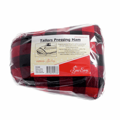 Sew Easy Tailors Pressing Ham in check red and black