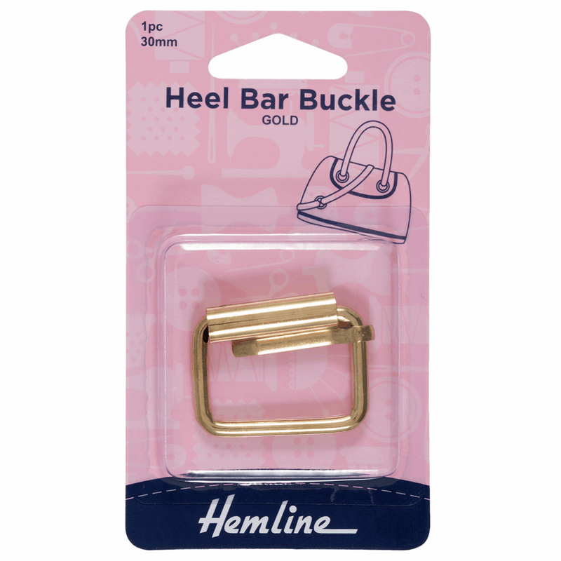 Hemline 30mm gold heel bar buckle for handbags