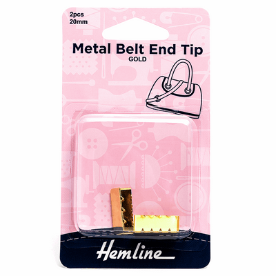 20mm gold metal belt end tip for webbing fabric