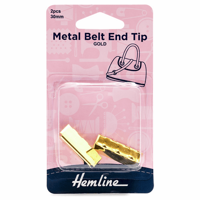 30mm gold metal belt end tip for webbing fabric