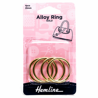 Hemline Alloy Rings Pack of 4 in gold
