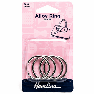 Hemline Alloy Rings Pack of 4 in silver