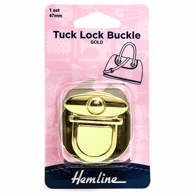 Hemline 47mm gold tuck lock buckle bag clasp closure lock for handbags