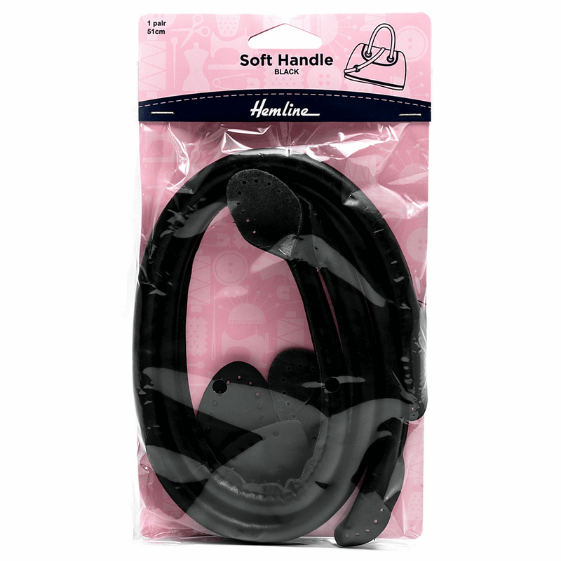 Hemline 51cm black perfect sew on soft bag handle for any type of handbags