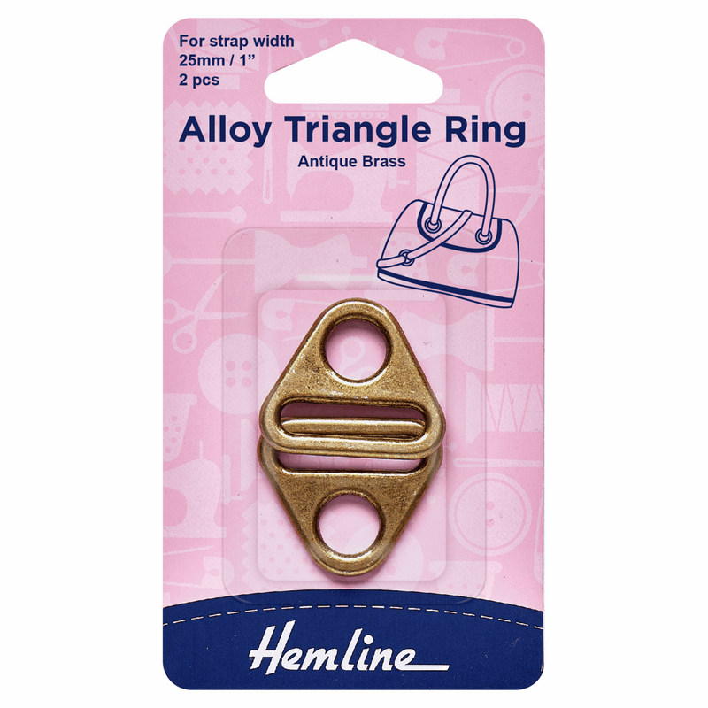 Hemline Alloy Triangle Ring Pack of 2 antique brass