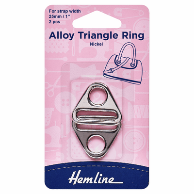 Hemline Alloy Triangle Ring Pack of 2 nickel