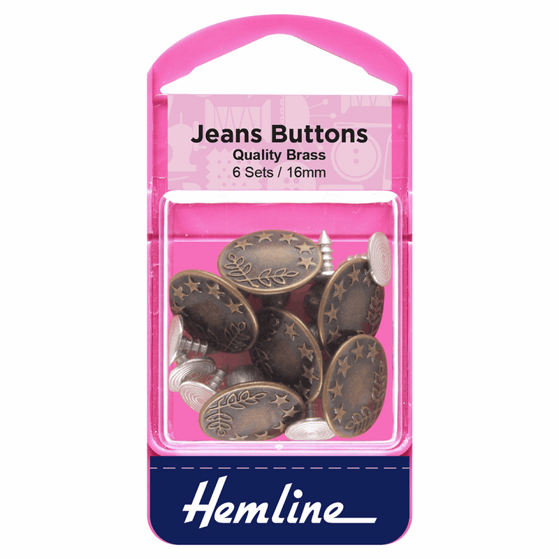 Hemline metal jeans buttons 16mm in bronze