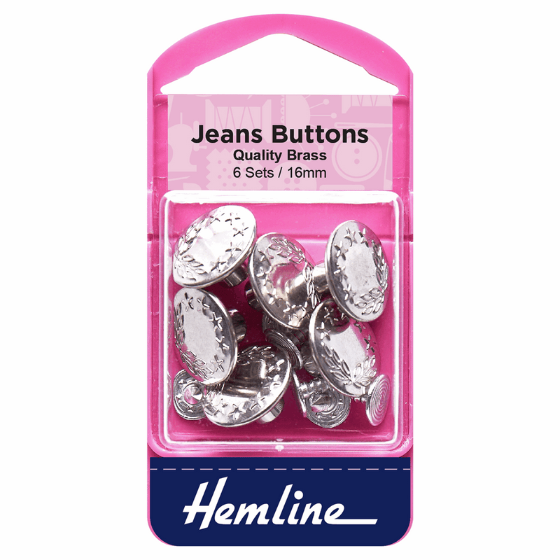 Hemline metal jeans buttons 16mm in nickel