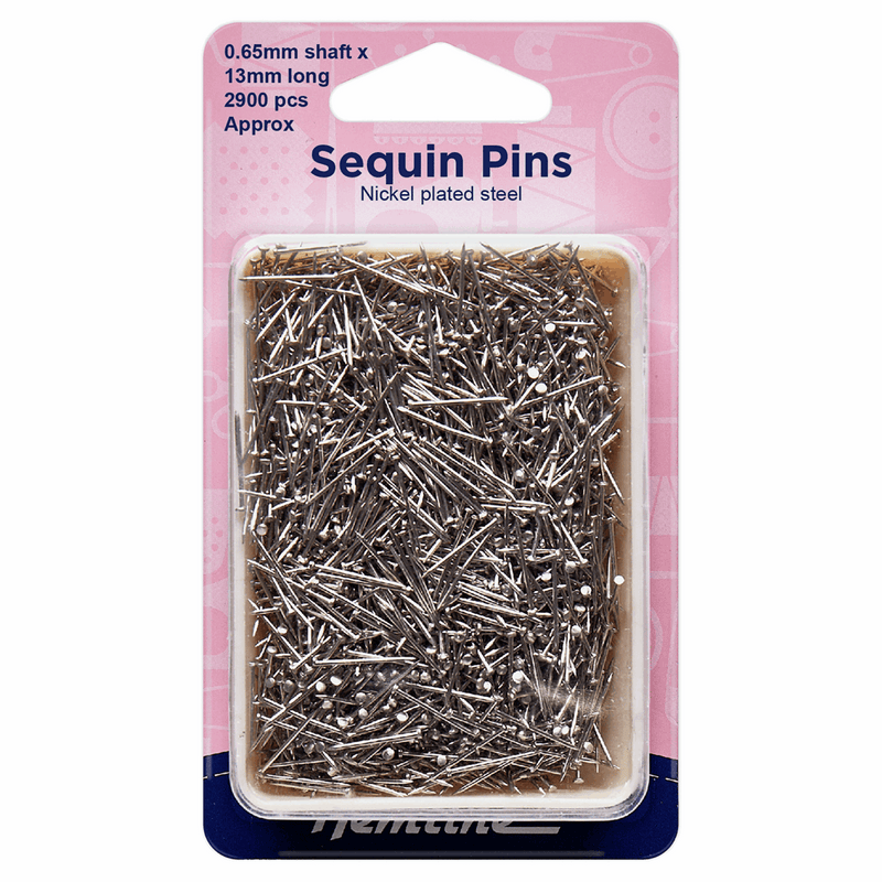 Sequin pins for appliques and sequins 2900 pieces, nickel plated 13mm steel short pins.