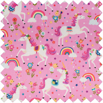 Pink unicorn child's sewing box swatch 
