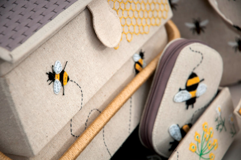 Beehive sewing box close up
