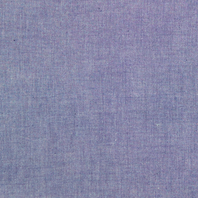 Swatch of yarn dyed 100% cotton chambray soft fabric in navy blue