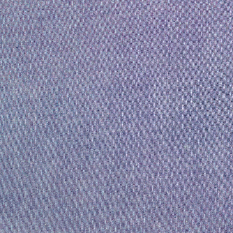 Swatch of yarn dyed 100% cotton chambray soft fabric in navy blue