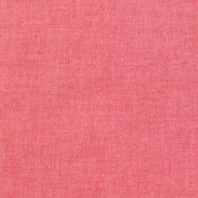 Swatch of yarn dyed 100% cotton chambray soft fabric in red