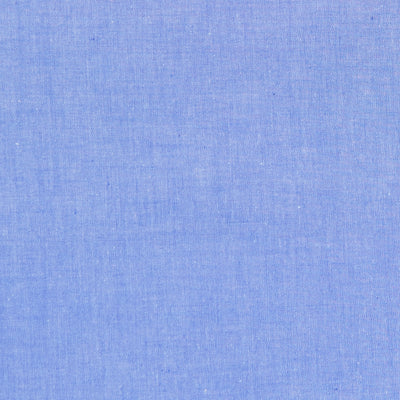 Swatch of yarn dyed 100% cotton chambray soft fabric in royal blue