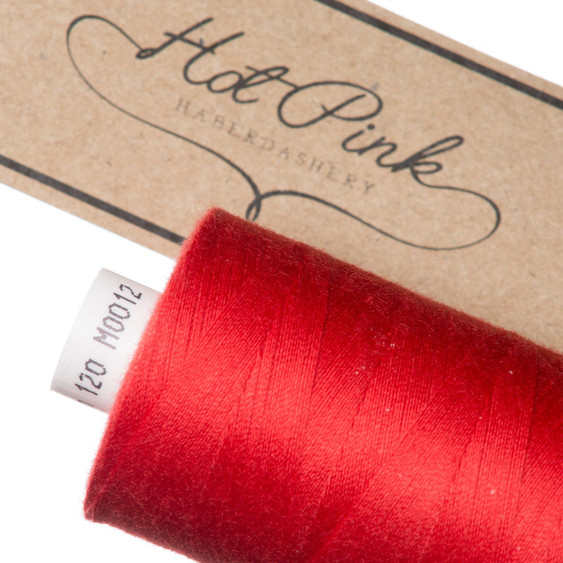 1000m Coates Polyester Moon Thread in Reds & Pinks 0012