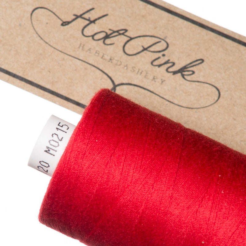 1000m Coates Polyester Moon Thread in Reds & Pinks 0215