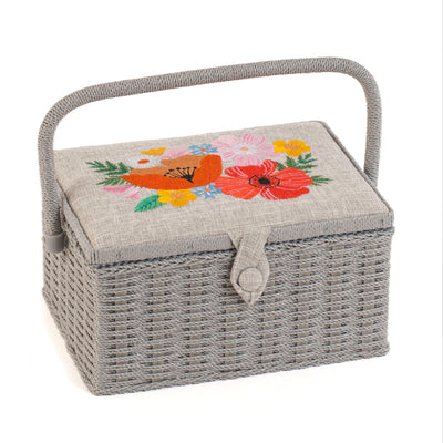 Wildflower poppy sewing basket