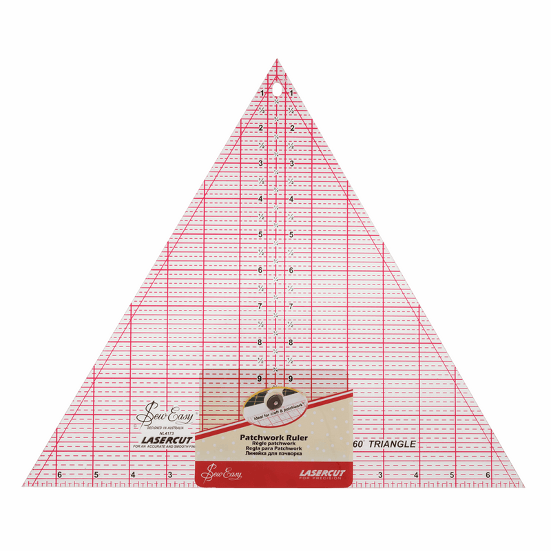Sew Easy Quilting Template Ruler in 60 Degree triangle