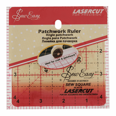 Sew Easy Square Quilting Template Ruler in 4.5 x 4.5in