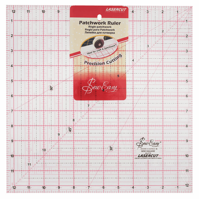 Sew Easy Square Quilting Template Ruler in 12.5 x 12.5in