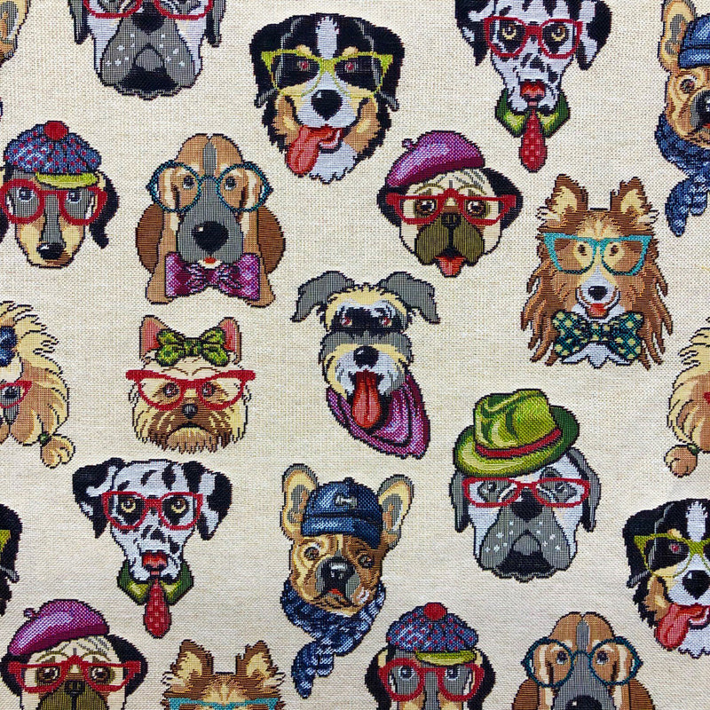 dogs new world tapestry fabric, upholstery fabric