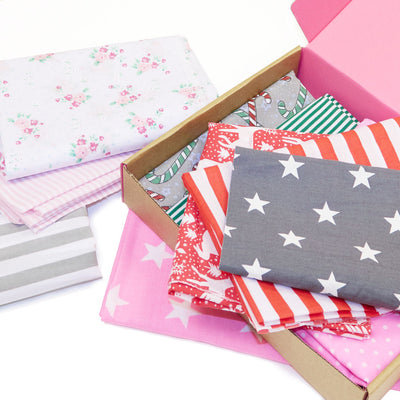 Polycotton fabric remnants box collection
