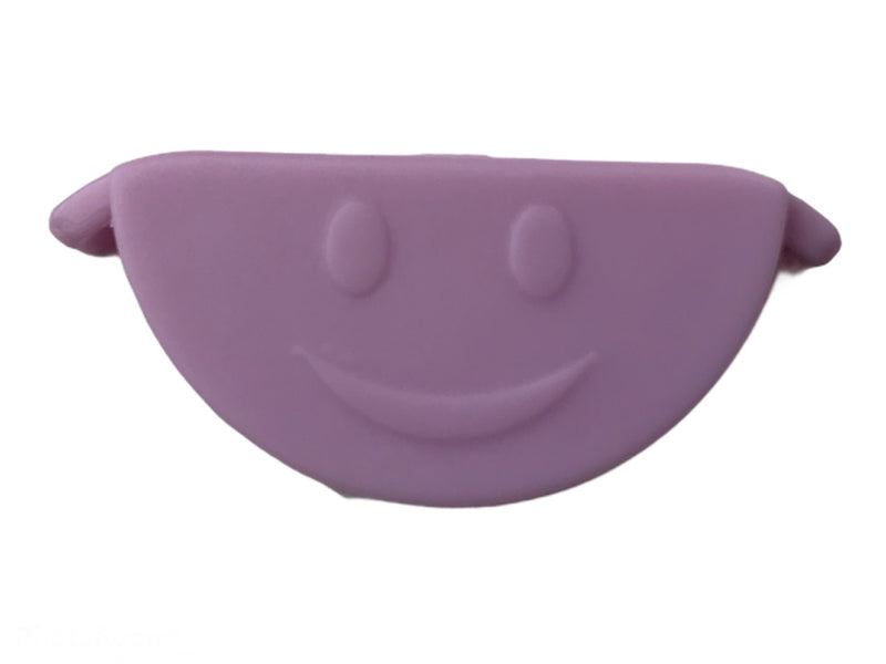 SewTasty smiley magnetic seam guide for a consistent seam width and straight stitching with smiley face in purple