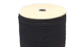 Flat elastic cord in 3mm, 5mm, 7mm, 10mm, 12mm black